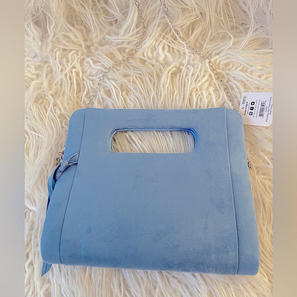 Blue Suede Clutch/Crossbody